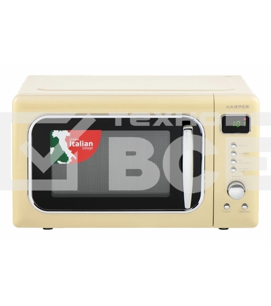 Микроволновая печь HARPER HMW-20ST04 CREAMY бежевый, 20 л, 700 Вт, переключатели - кнопки/поворотный механизм