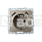 Розетка 1-местная IEK BRITE РЮш10-1-БрШ (BR-R14-16-U21-D21-K37) 16А, с USB A+A 2.1А, с заземлением, с защитными шторками, шампань, фото4