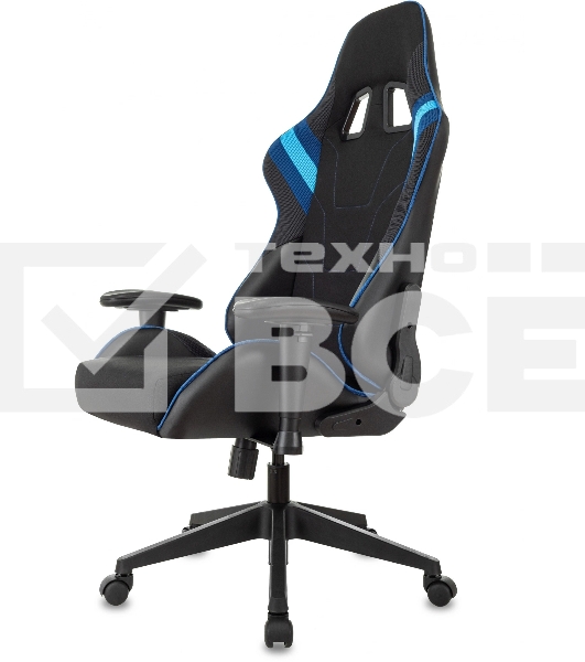 Кресло игровое Бюрократ VIKING 4 AERO BLUE черный/синий, искусст.кожа/ткань, две подушки