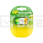 Батарейка аккумуляторная GP, Крона (20R8H, 6F22), Ni-Mh, 200 mAh, 1 шт., в блистере, 20R8H-2CRU1, фото 1