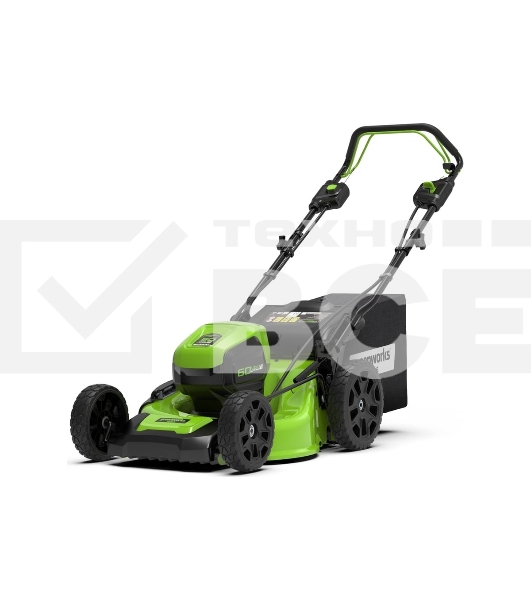 Газонокосилка аккумуляторная GreenWorks GD60LM51SPk4, 60V, 51 см, самоходная, бесщеточная, c 1хАКБ 4Ач и ЗУ (2514307UB)