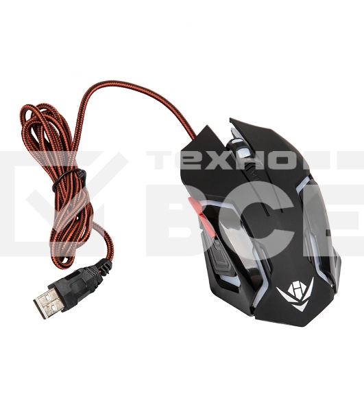 Мышь проводная Nakatomi MOG-20U черный, 2400 dpi, USB, кнопки - 6