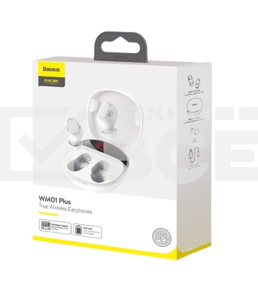 Наушники Baseus NGWM01P-02 Encok True Wireless Earphones WM01 Plus White
