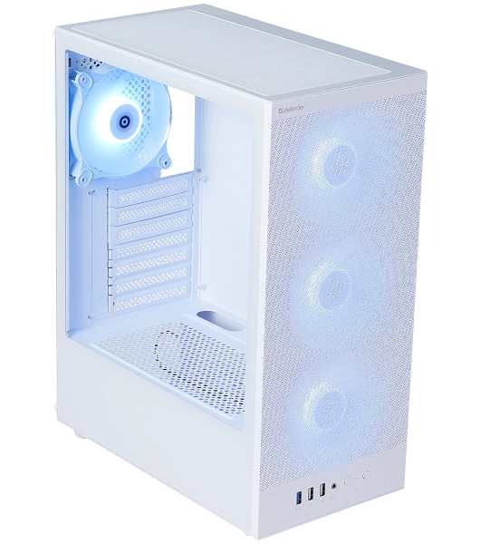 Компьютерный корпус Defender RaptorX белый,ATX,4fans,switch&M/BSync