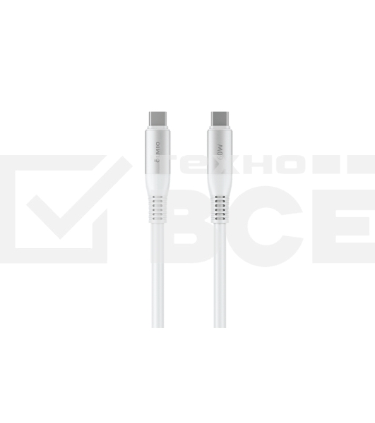 Кабель OLMIO SHIELD, Type-C - Type-C, 60W 3A, 1.2м, белый