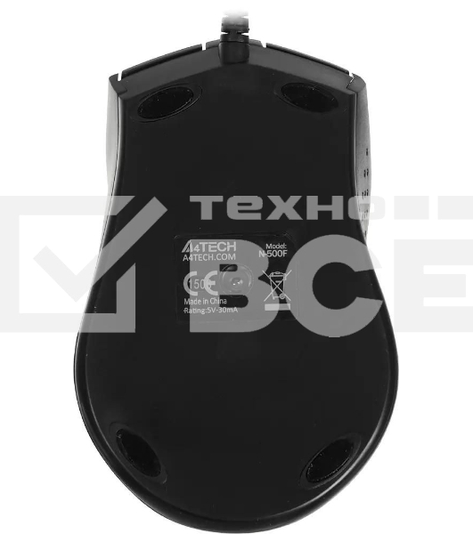 Мышь проводная A4Tech N-500F серый глянец/черный, 1200 dpi, USB, кнопки - 4