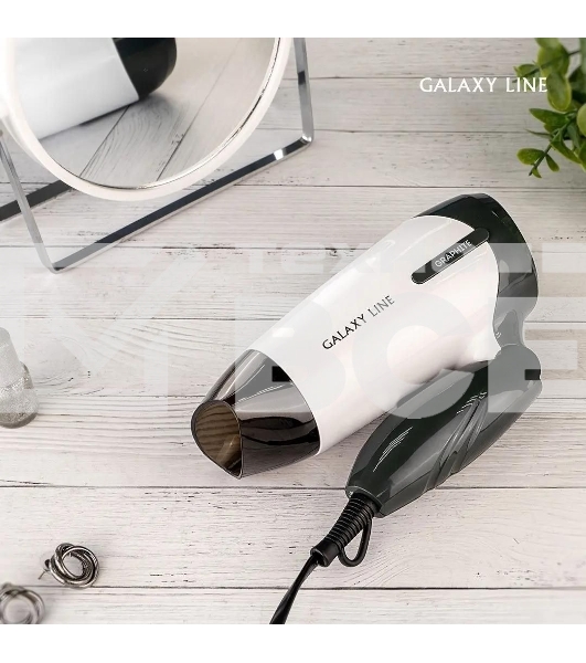 Фен для волос Galaxy Line GL 4344, белый, 1400Вт, 2 скорости потока воздуха, складная ручка, подвесная петля