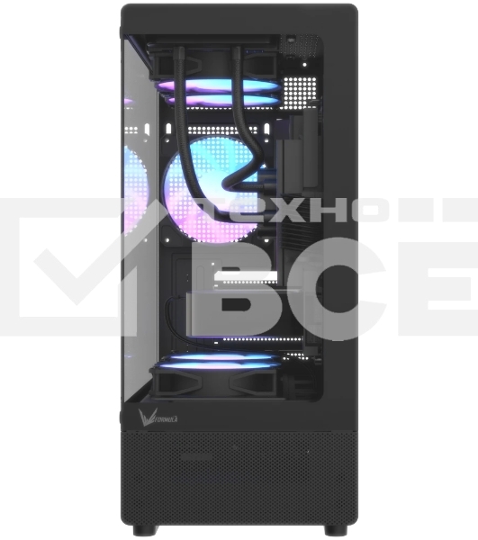 Корпус Formula Crystal Z1CM Plus AR v2 черный без БП mATX 5x120мм 1xUSB3.0 audio bott PSU