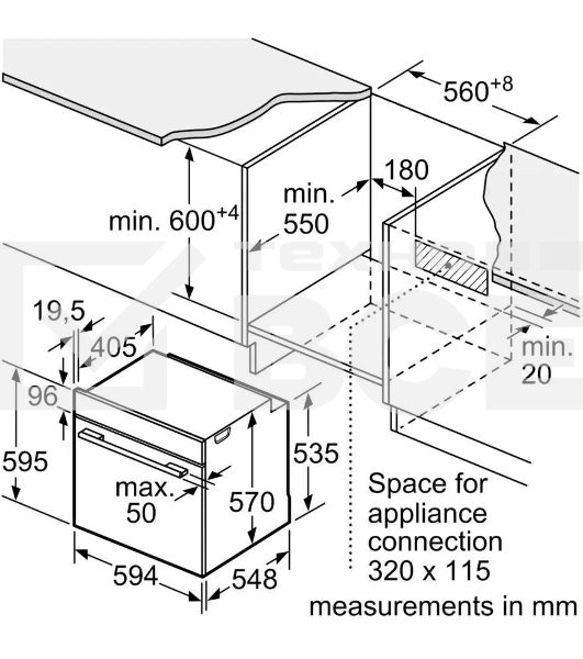 Духовой шкаф электрический Bosch HUA736EV0T белый