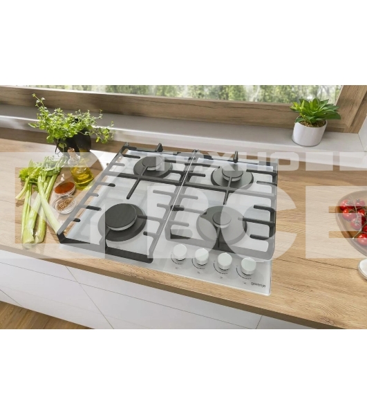 Газовая варочная панель Gorenje GT642AXW, 4 конфорки, закаленное стекло, белый