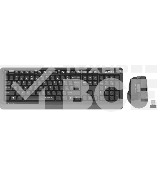 Комплект клавиатура+мышь A4Tech FStyler FGS1035Q беспроводной, USB, 2000 DPI, чёрный/серый