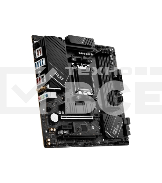 Материнская плата MSI PRO B650M-A WIFI, AM5, AMD B650, 4xDDR5, 4xSATA, 2xM.2, 1xPCI-E 4.0 x16, 1xPCI-E 4.0 x4, 1xDP, 1xHDMI, 1x2.5Gb LAN, 4xUSB 3.2 Gen 1, 4xUSB 3.2 Gen 2, 3x3.5 мм, 7.1, 802.11ax, 5.3, Micro-ATX