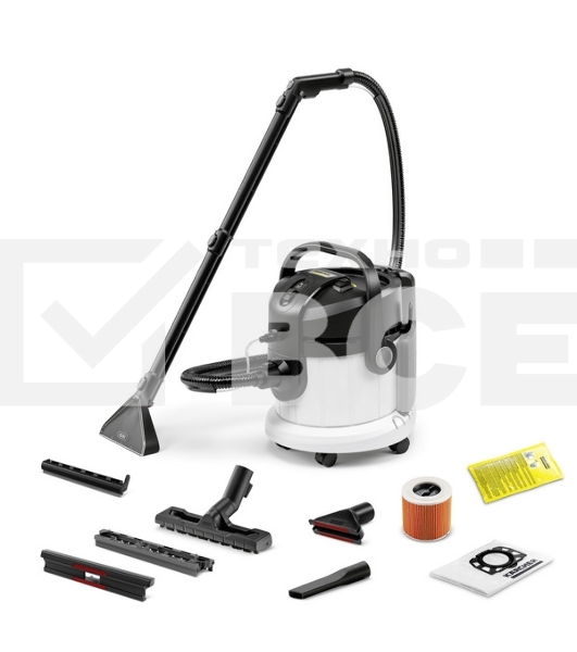 Пылесос моющий Karcher SE 4 *EU [1.081-150.0] белый/черный, 1000 Вт, уборка влажная/сухая, пылесборник контейнер/мешок, 4 л