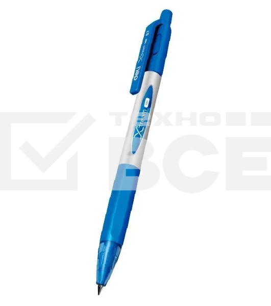 Ручка шариков. автоматическая Deli X-tream EQ11-BL синий мет./синий d=0.7мм син. черн. резин. манжета
