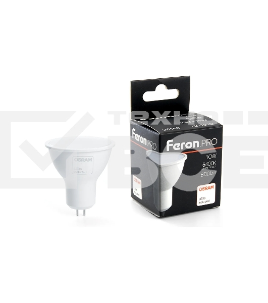 Лампа светодиодная FERON PRO LB-1610 (38160) 10 вт 230в GU5.3 дневной