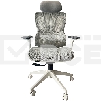 Кресло компьютерное Cactus CS-CHR-MC02GY серый, сетка, эко.кожа, с подголов. крестов. пластик белый, фото14