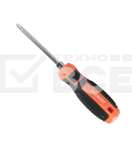 Отвертка Patriot с двусторонним стержнем, CR-V, PH2-SL6 x 100, 2-х компонентная рукоятка