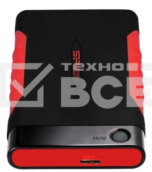 Внешний HDD 2.5' Silicon Power Armor A15, 2TB, USB 3.2 Gen 1 Type-A, 5400 rpm, черно-красный