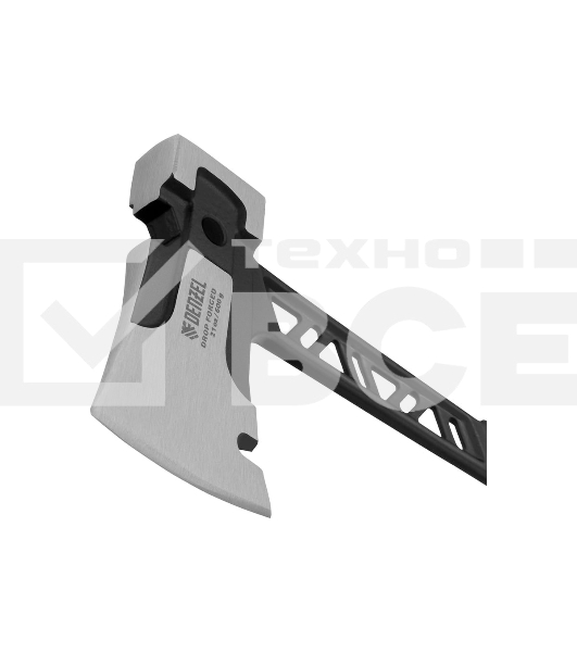 Топор цельнокованый Denzel 600 г, двухкомпонентная обрезиненная рукоятка