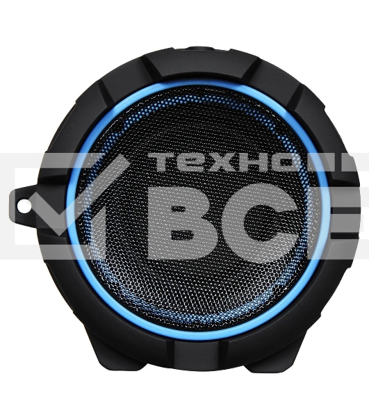 Колонка портативная Hyundai H-PAC220 черный/голубой 10W 1.0 BT/3.5Jack/USB