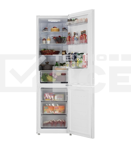 Холодильник Candy CFN6200W белый двухкамерный 243/91л морозилка снизу, No Frost