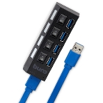 USB-концентратор Buro BU-HUB4-U3.0-L, USB 3.0, USB 4 порта, USB, фото2