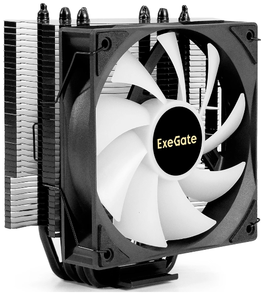 Кулер для процессора ExeGate Dark Magic EXX400V3 PWMRGB, 120 мм, алюминий/медь, 800-1800 об/мин, 11-33 дБ, 4 pin PWM, 140 Вт, высота 148 мм, RGB