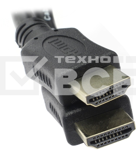 Кабель HDMI C-HM-HM-7.5M Wize, 7.5 м, v.2.0, 19M/19M, позол.разъемы, экран, черный, пакет