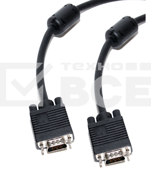 Кабель VGA сигнальный 15M, 15M, ферр.кольца, 5м. 5bites