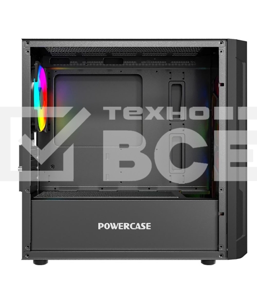 Корпус Powercase Mistral Micro D3B ARGB, Tempered Glass, 2x 140mm ARGB PWM+1x 120mm ARGB PWM, чёрный, mATX  (CMMDB-A3)