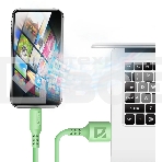 Кабель Defender F207, USB 2.0 (AM) - Apple Lightning (M), 1метр, 2.4А, силиконовая оплетка, зелёный., фото2