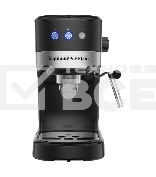 Кофеварка рожковая Zigmund & Shtain ZCM-900 черный, исп. кофе - молотый, 1.2 л, 1200 Вт, 15 Бар.