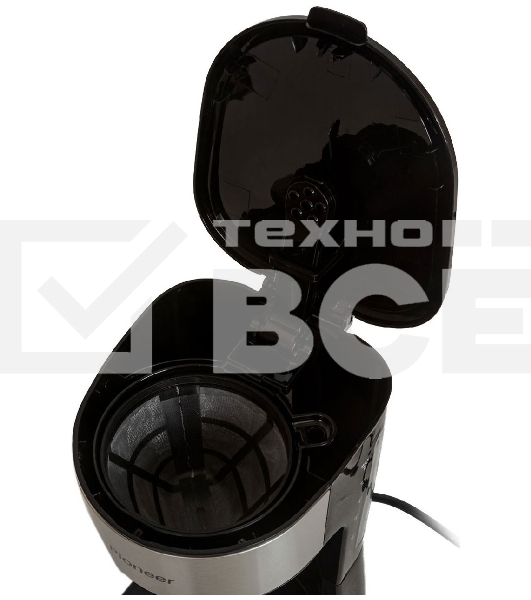 Кофеварка капельная Pioneer CM053D серебристый/черный, исп. кофе - молотый, 0.75 л, 600 Вт