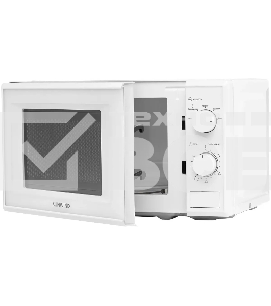 Микроволновая печь SunWind SUN-MW051 белый, 20 л, 700 Вт, переключатели - поворотный механизм