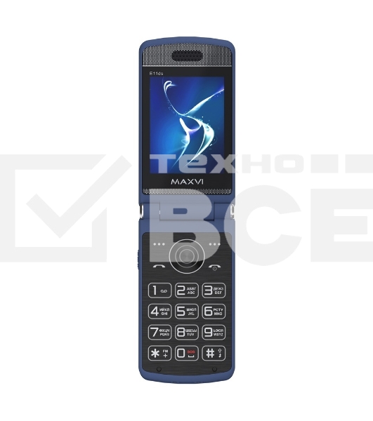 Мобильный телефон Maxvi E11ds синий/серебристый