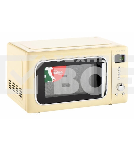 Микроволновая печь HARPER HMW-20ST04 CREAMY бежевый, 20 л, 700 Вт, переключатели - кнопки/поворотный механизм