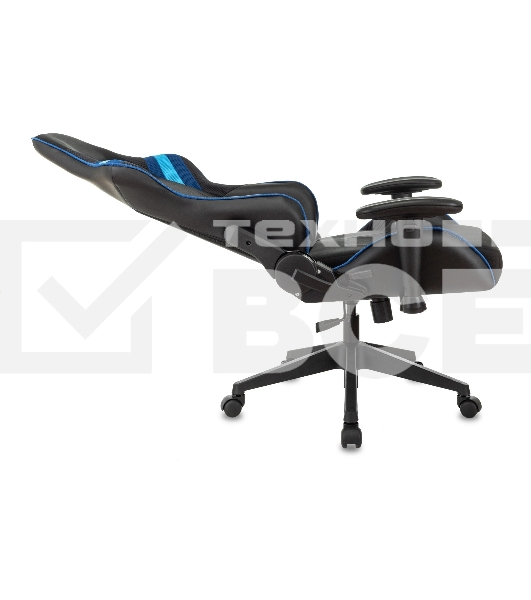 Кресло игровое Бюрократ VIKING 4 AERO BLUE черный/синий, искусст.кожа/ткань, две подушки