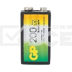 Батарейка аккумуляторная GP, Крона (20R8H, 6F22), Ni-Mh, 200 mAh, 1 шт., в блистере, 20R8H-2CRU1, фото2