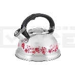 Чайник для плиты из нерж. стали MALLONY MAL-0417B с рисунком, меняющим (3,0 литра, со свистком, капсульное дно) (002103), фото3