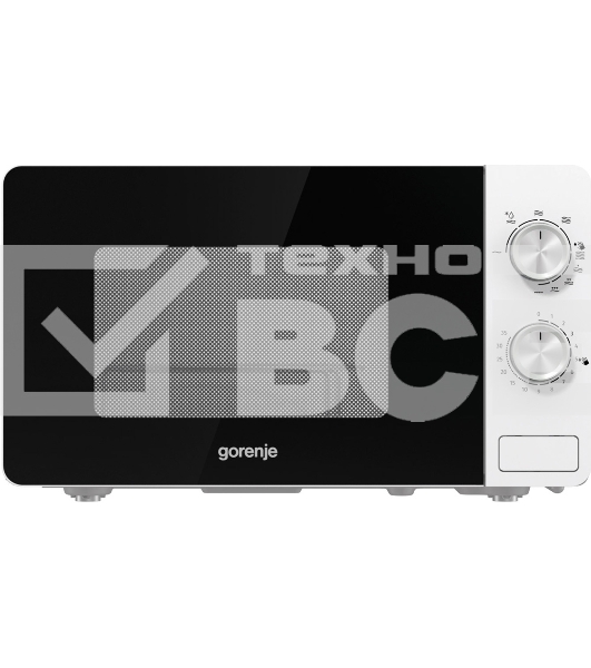 Микроволновая печь Gorenje MO20E2W белый, 20 л, 800 Вт, переключатели - поворотный механизм