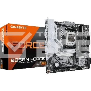 Материнская плата Gigabyte B850M FORCE, AM5, AMD B850, 2xDDR5, 4xSATA, 3xM.2, 1xPCIe 5.0 x16, 1xPCIe 4.0 x4, 1xHDMI, 1xDP, 1x2.5Gb LAN, 1xUSB-C 5Gbps, 1xUSB-A 10Gbps, 2xUSB-A 5Gbps, 2xUSB-A 2.0, 3x3.5 мм, 7.1, mATX