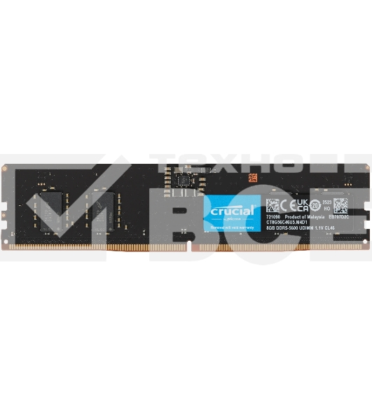 Оперативная память Crucial, DDR5, 8GB (1x8GB), 5600MHz, CL46, DIMM, OEM