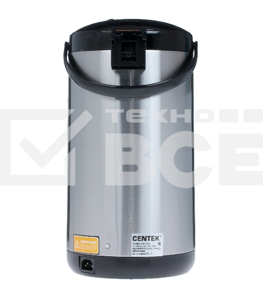 Термопот Centek CT-0082 черный, 5л, 750 Вт, 3 способа подачи воды, корпус из нержавеющей стали