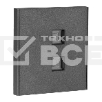 Розетка Kranz STRONG компьютерная двойная RJ45+RJ45 кат6 с/у графит, фото3