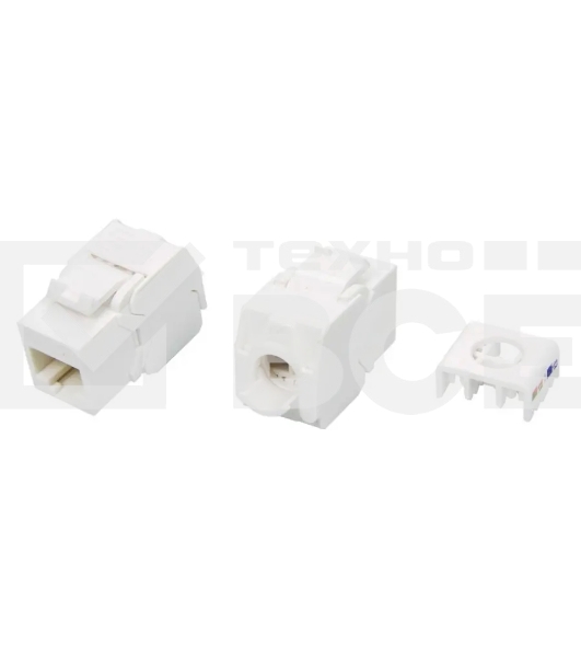 Модуль универсальный Hyperline KJ8, keystone, 1хRJ45, 180°, кат. 5е, неэкр., цвет: белый