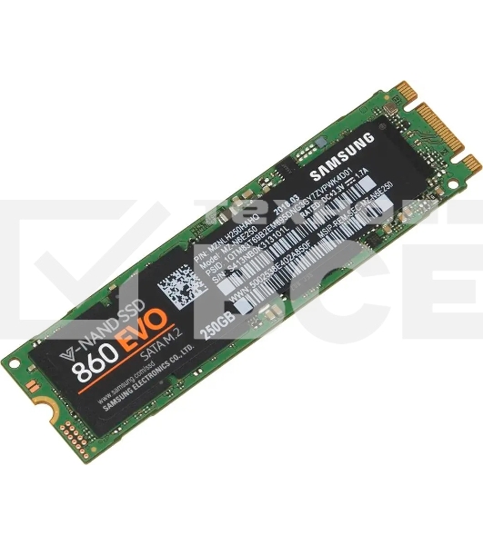 Накопитель SSD Samsung 860 EVO, 250Gb, SATA III, M.2 2280, R/W 550/520