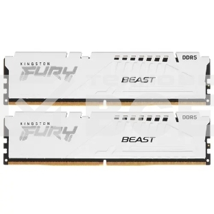Оперативная память Kingston Fury Beast, DDR5, 64GB (2x32 GB), 5600 MHz, CL36, DIMM, радиатор, белый