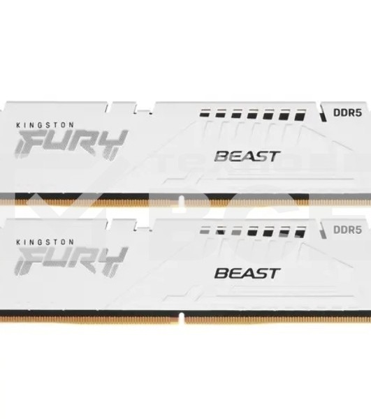 Оперативная память Kingston Fury Beast, DDR5, 64GB (2x32 GB), 5600 MHz, CL36, DIMM, радиатор, белый