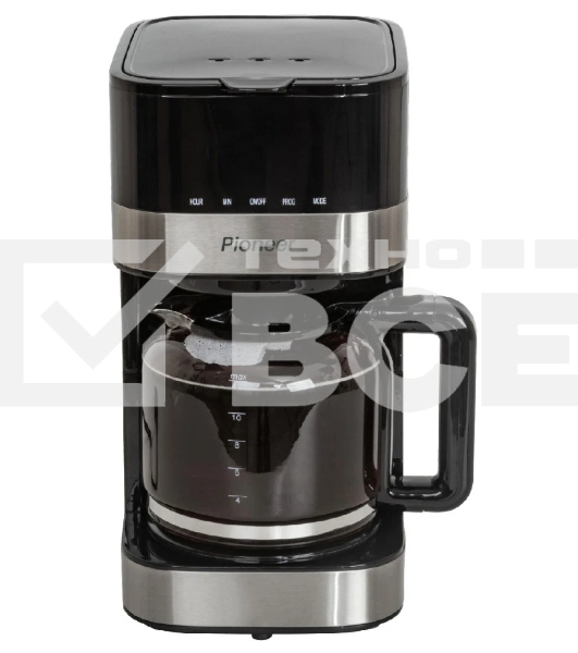 Кофеварка капельная Pioneer CM052D серебристый/черный, исп. кофе - молотый, 1.5 л, 900 Вт