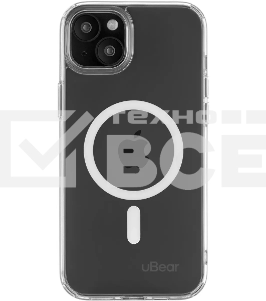 Чехол (клип-кейс) uBear для Apple iPhone 15 Plus Real Mag Case with MagSafe прозрачный (CS254TT67RL-I23M)